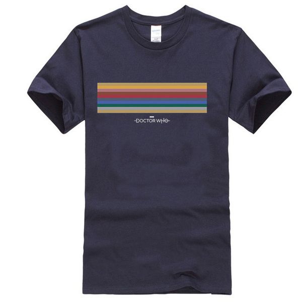 

doctor who jodie stripey t-shirt official mens navy blue 13th doctor t-shirt