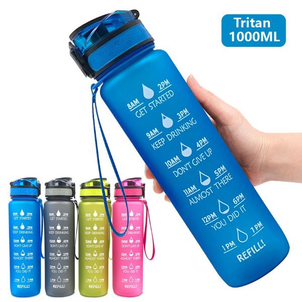 Fornecimento de fábrica de alta qualidade 35 onças 1L Tritan Plastic Sport Water Bottle BPA BPA Free portátil reutilizável plástico copo de água copo Tumbler