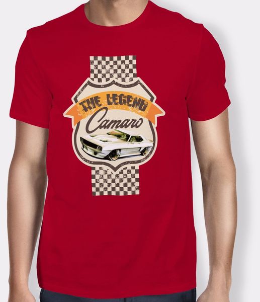 

2019 vintage american car the legend camaro `69 red men printed t-shirt summer fashion tee shirt