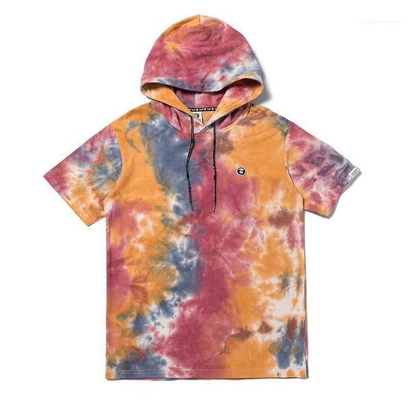 

мужские tees casual мужская одежда лето конструктора mens tshirt полосатый печатается с капюшоном с коротким рукавом hip hop style, White;black