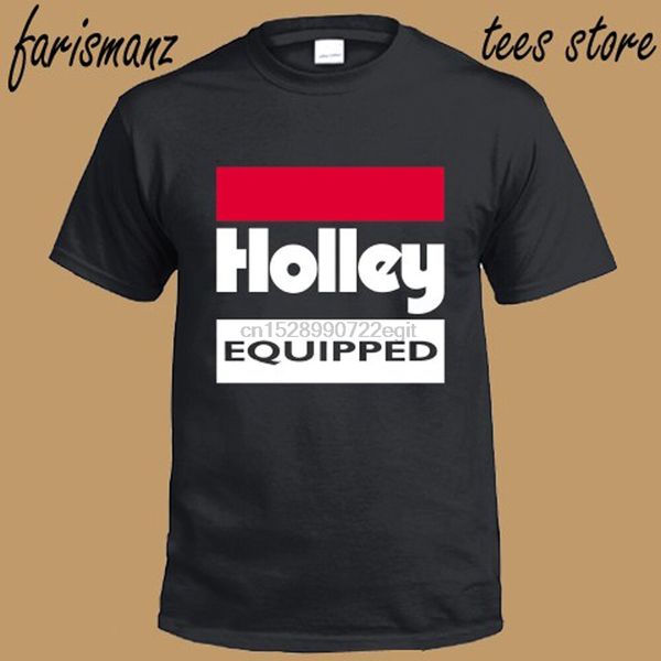 

new holley equipped performace racing logo men black t-shirt size s to 3xl