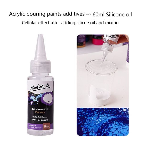 

60ml pigment acrylic paint pouring medium silicone oil for artist diy art supply dxab