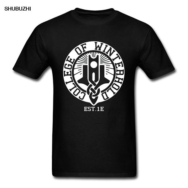 

skyrim t shirt men college of winterhold t-shirt male tshirt cotton custom black gamer clothing oversized cheap