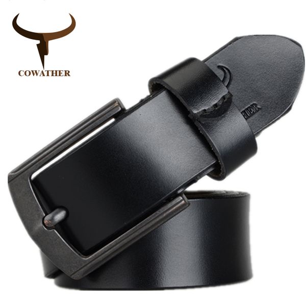 

belts cowather 2021 cow genuine leather mens belt for men vintage style 100-130cm male strap ceinture homme, Black;brown