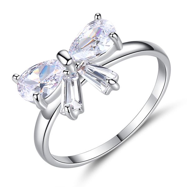 

boho fashion butterfly rings for women wedding ring luxury jewelry cubic zirconia couple accesorios regalos para mujer wholesale, Slivery;golden