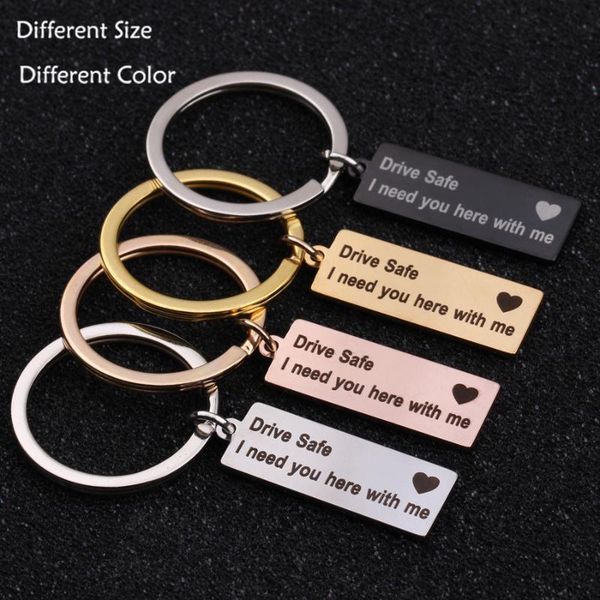 

keychains drive safe i need you here with me safely keychain colors keyrings for couples family friend gifts driver keepsake key tag, Silver