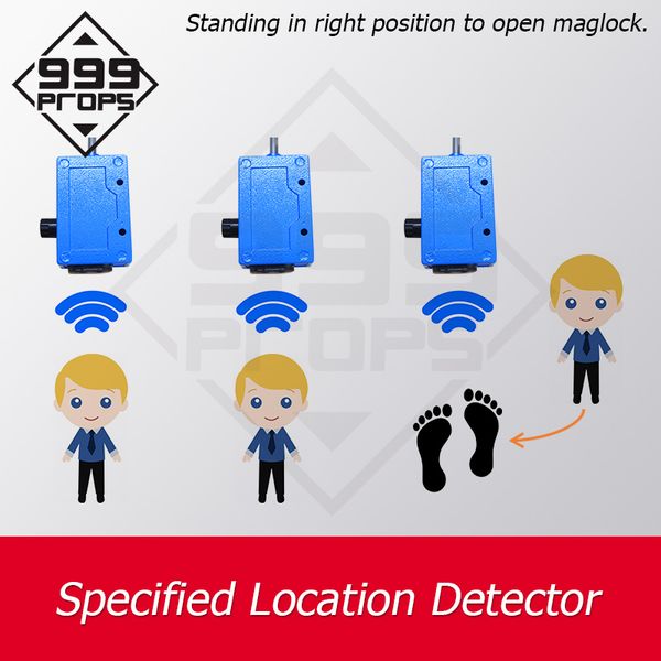 

live escape room prop specified position detectors standing in right location to open maglock escape the room game mechanism