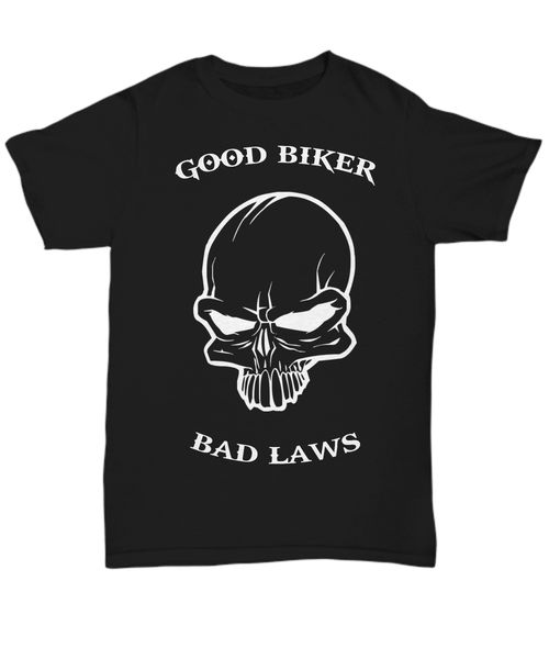 

2019 100% cotton good biker bad laws skull - graphic t-shirt - tee summer tee shirt summer tee shirt