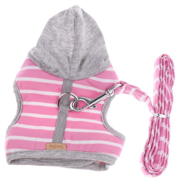 

cat dog pet walking lead leash harness adjustable safety fabric outdoor