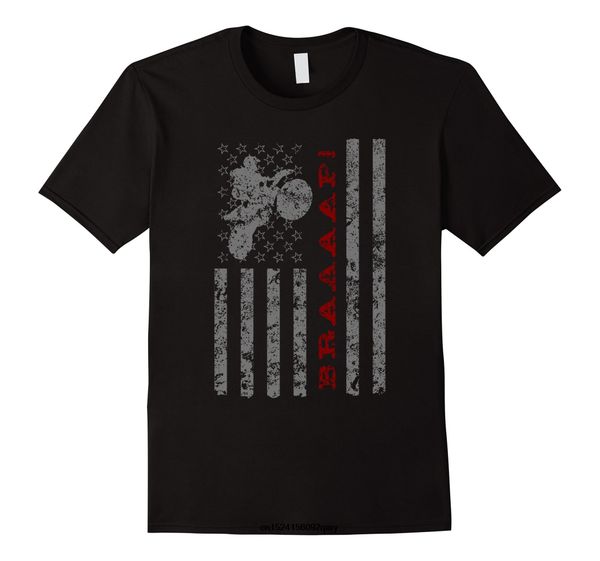 

мужчины смешной t shirt женщины прохладный тенниску braaaaap американский флаг dirtbike - t-shirt