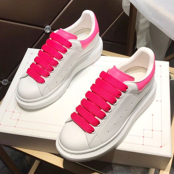 

newhighquality fashion platform shoes for men and women popular platform party shoes sneakers cowhide flat casual shoes platform sneakers qf, Black