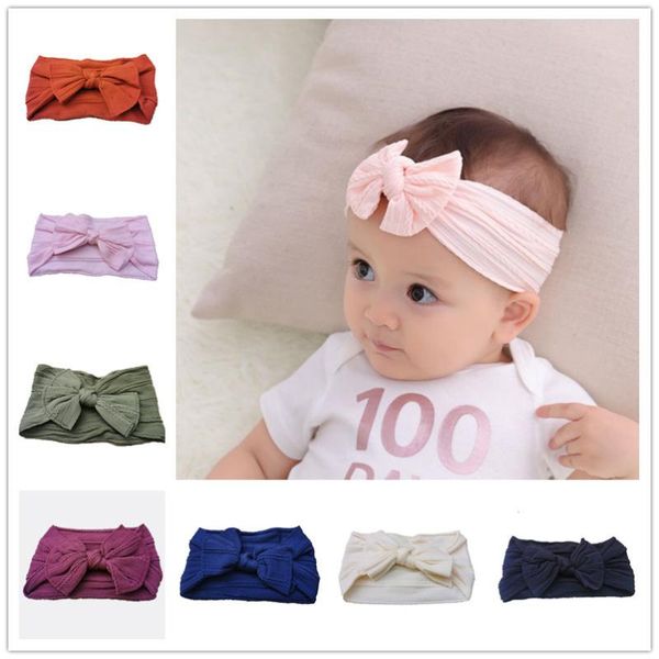 

2020 малышки bowknot ободки детская лента для волос детские нейлон эластичная повязка шаблон волос лук головной убор аксессуары, Slivery;white