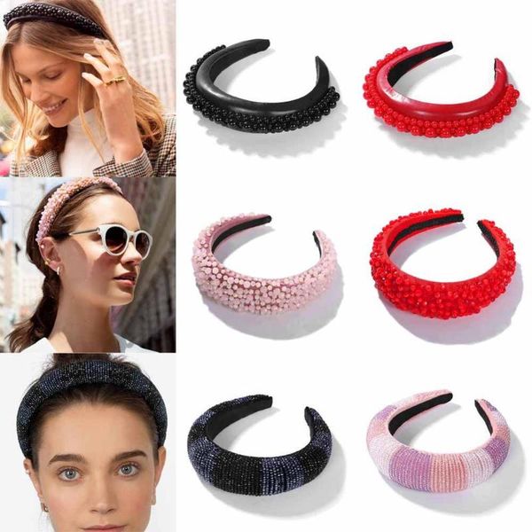 

ladyfirsy cute bead ba hairbands for women ins trendy charm girls wedding party statement leather luxury heaband accessories, Golden;silver