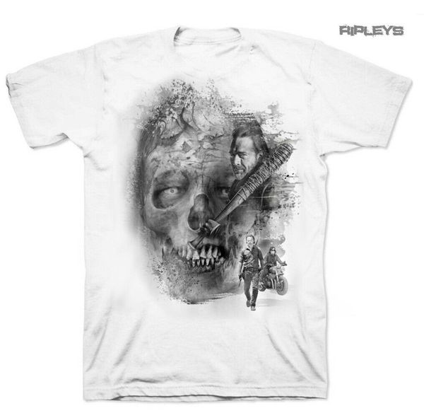 

официальная футболка the walking dead zombie white skull negan все размеры