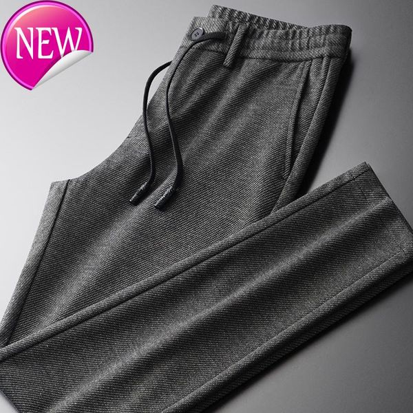 

men's modern, luxurious pants, informal, dyed gauze, high elastic waistband, Black