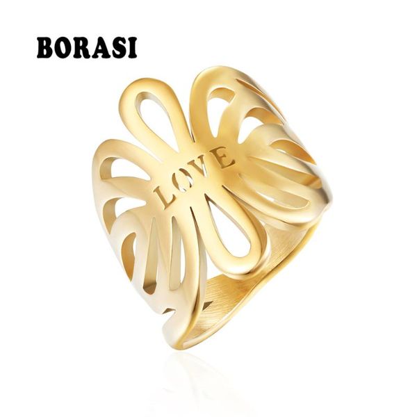 

cluster rings borasi romantic gold silver color heart to ring stainless steel for women wedding fashion jewelry engagement, Golden;silver