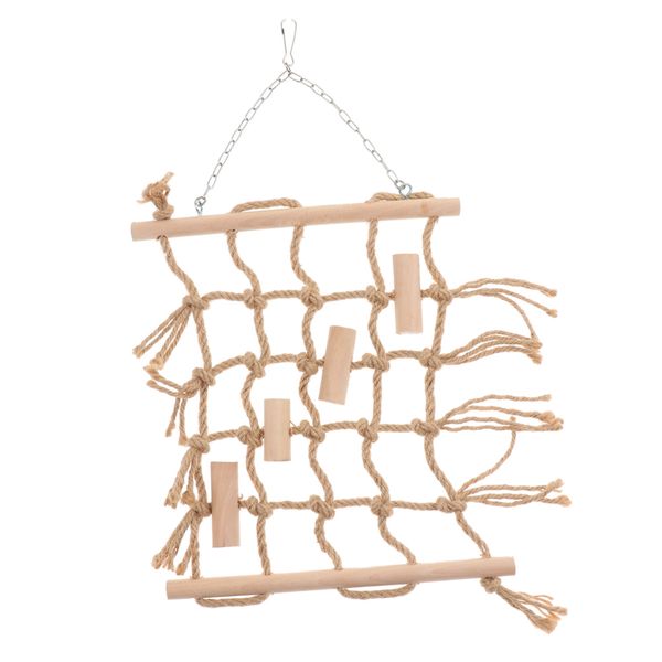

pet parrot cage hanging toys colorful rope pet climbing net swing ladder toy