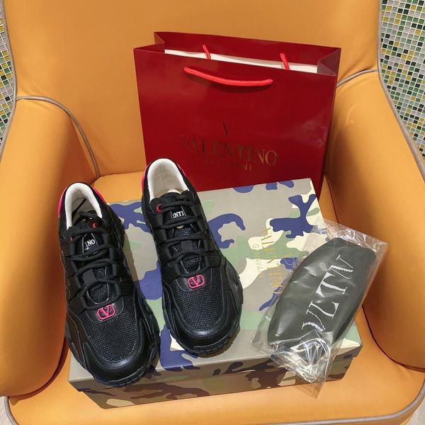 

2020ss womens trainers zapatillas de deporte de lujo para hombre leather surface stitching design jogging walking platform sneakers#4f, Black