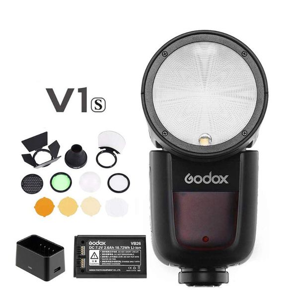 

godox v1sl 2.4g camera flash speedlite x1t-s xpro-s transmitter ak-r1 color gel for mi shoe a6500 a7 a68 a9 a7s a7r