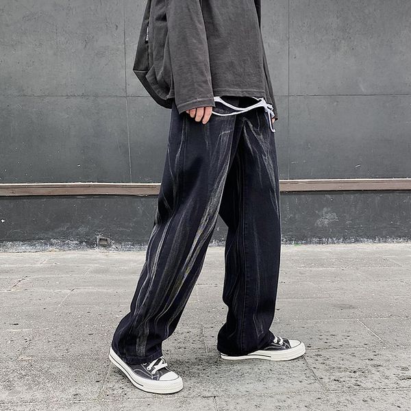 

men's jeans black striped loose men hiphop punk style high street denim pants autumn big size xxxl xxxxl 5xl, Blue