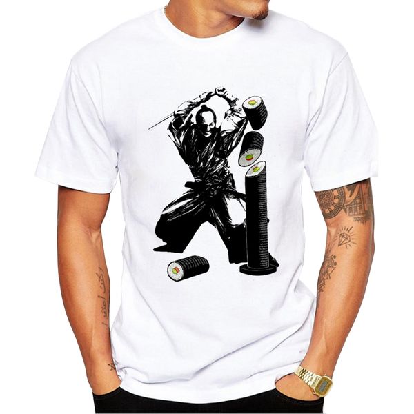 

2018 смешные food design men t shirt мода суши тесак printed t-рубашка с коротким рукавом повседневные топы