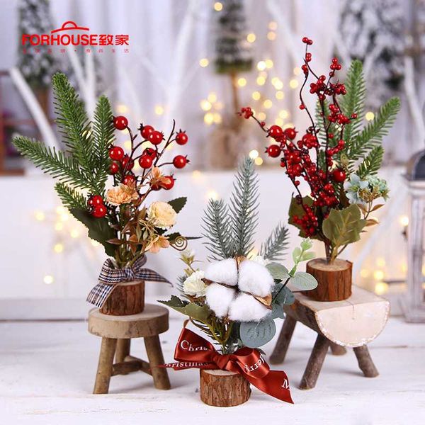 

artificial christmas tree decorations for home creative jute red fruit pine cone desk ornament christmas village diy decor craft