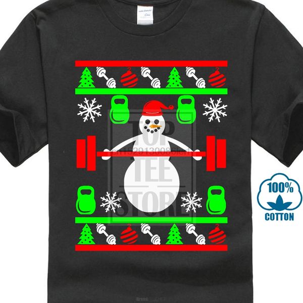

snowman ugly christmas sweater funny gym workout humor fit fitness xmas t shirt