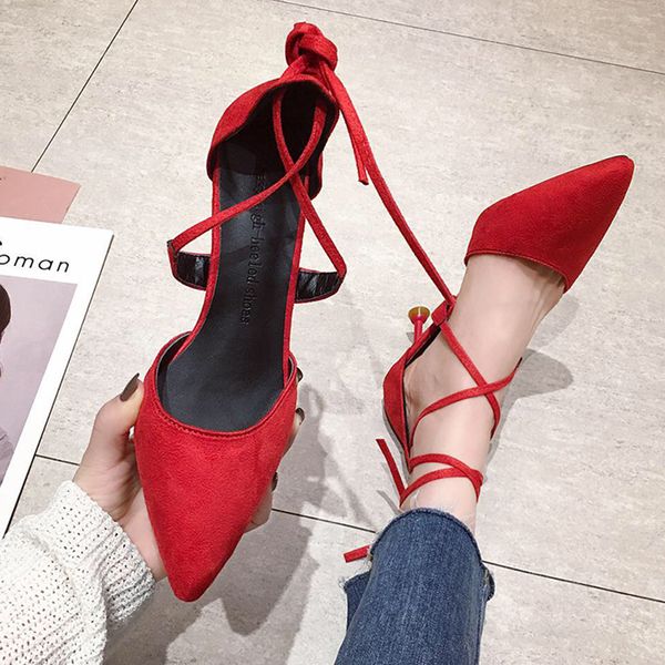 

the new joker pointed thin girl with the roman high heels, Black