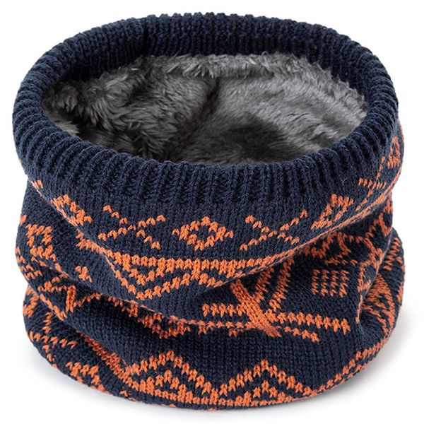 

truenjoy fashion winter scarf for women men elastic knitted ring scarves thick warm neck scarf for kids neckerchief plus velvet, Blue;gray