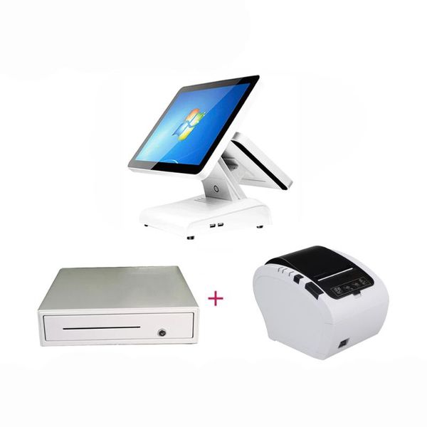 

dual screen system 15 inch terminal all in one windows system