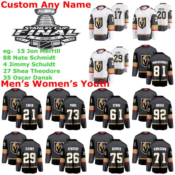 

stanley cup final vegas golden knights джерси джон меррилл джерси nate schmidtjimmy шульдт shea теодор оскар dansk хоккей трикотажные издели, Black;red