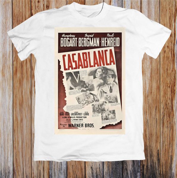 

casablanca 40s movie poster t shirt brand clothing tee shirt new cool design