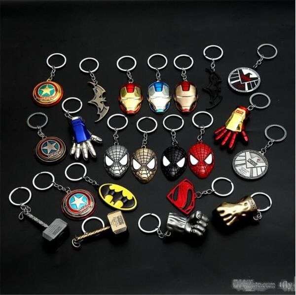 

2019 11styles the avengers captain america shield keychain superman superhero batman thor hammer keychain ring key ring fashion accessories