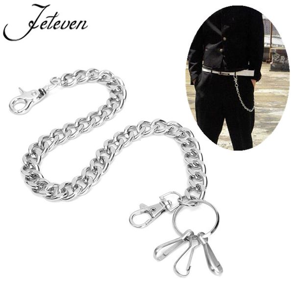 

keychains men's waist key chain silver heavy rock metal hip hop gothic punk style pants trousers jean biker wallet ring long 48cm