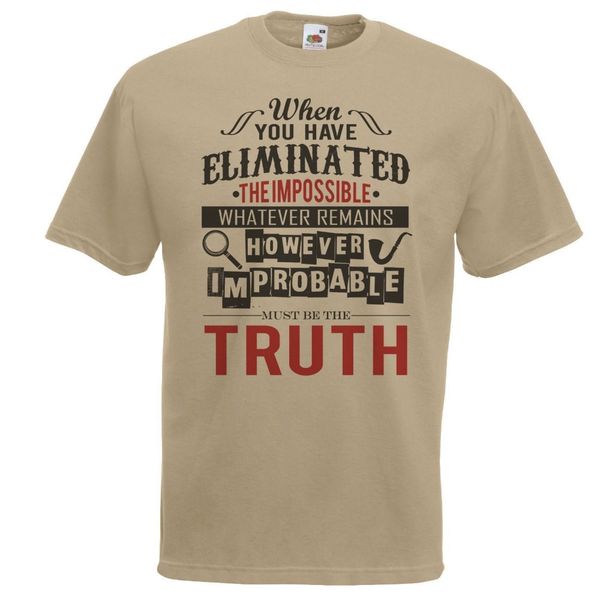 

sport new casual short-sleeved men adults khaki sherlock holmes the truth t-shirt tv series science of deductionman casual t-shirt