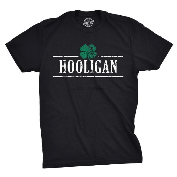 

mens irish clover hooligan funny drinking t shirt wholesale tee custom environmental printed tshirt wholesale