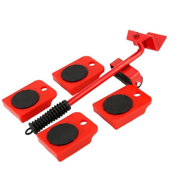 

5pcs / set furniture moving transport set 4 mover roller + 1 wheel bar furniture transport lifter household hand tool