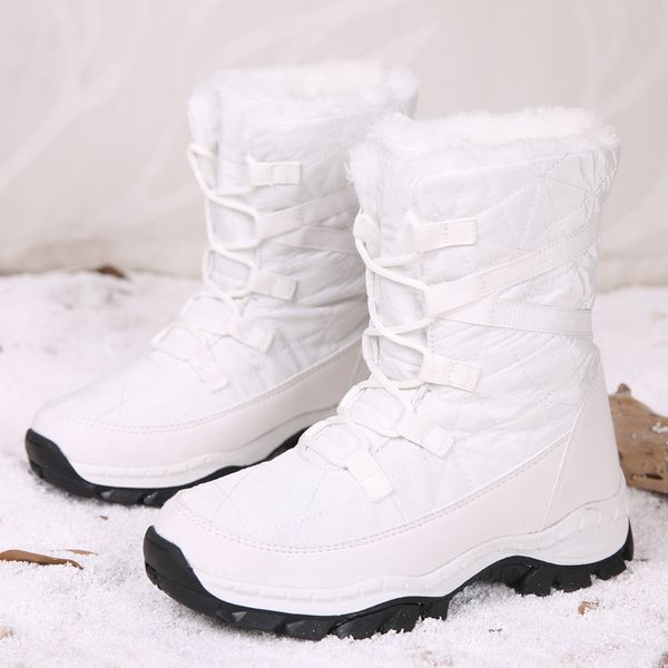 

ms 2020 the new autumn winter increase ankle shoes women plus velvet snow boots warm round head casual women boots size 5-8.5, Black