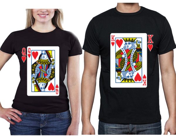 

2019 summer cool tee shirt couple matching t-shirt king and queen play card couple shirts mr and mrs love funny t-shirt