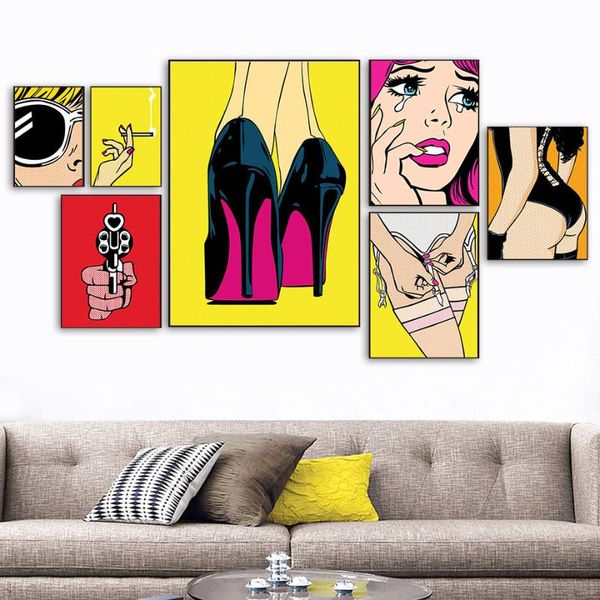 

fashion underwear women shoes wall art canvas painting nordic posters and prints wall pictures for living room home decor