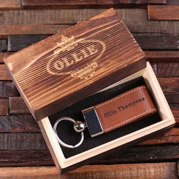 

print any text leather keychain, custom gift for him, engraved signature full grain leather key chain monogrammed key fob, Silver
