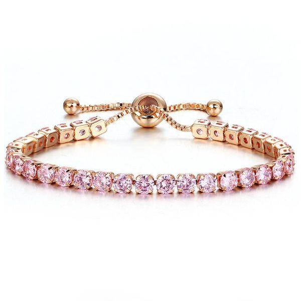 

tennis bracelet for men women cubic zirconia charm iced out bracelet & bangle gold silver color women bridal wedding jewelry, Black