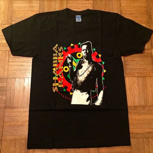 

rare-shabba ranks reggae vtg rap t-shirt bootleg concert biggie 2pac fugees new 2018 summer fashion t shirts tee