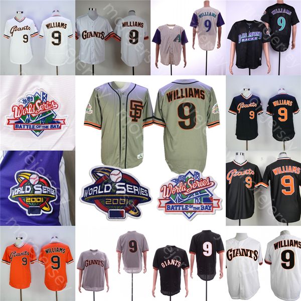 Matt Williams Jersey 2001 Ws Patch Coopers-town 1989 Cinza Creme Riscas Preto Branco Home Away Todos Ed e Bordados Tamanho M-3xl