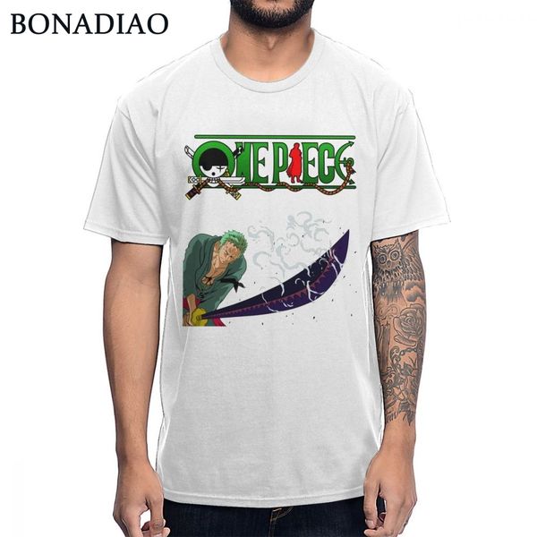 

greatest мечник roronoa зоро 100% хлопка t shirt men прохладный streetwear anime печать футболочку