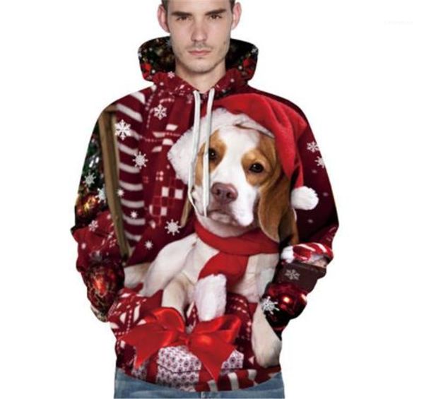 

print pullover belt hoodie long sleeve jacket casual mens clothing mens designer hoodie new 3d dog, Black
