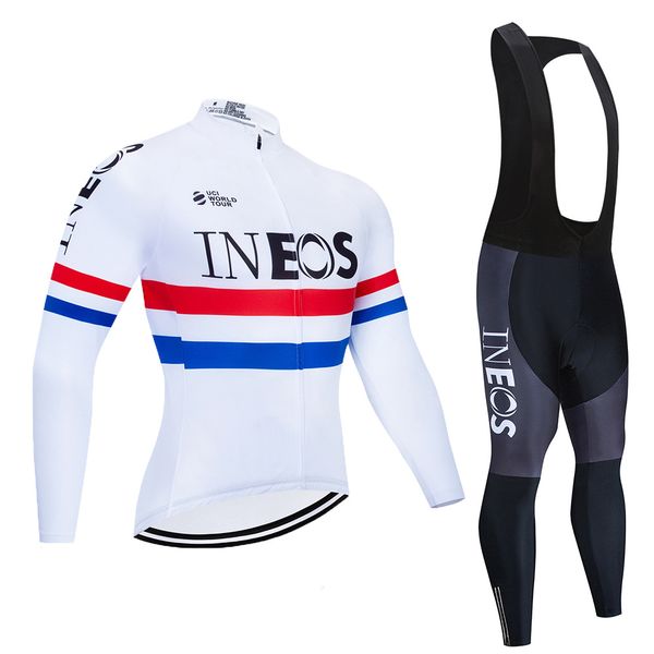 

ineos winter cycling jersey kit 2020 pro team thermal fleece bicycle clothing 9d gel padded bib pants set ropa ciclismo invierno, Black;red