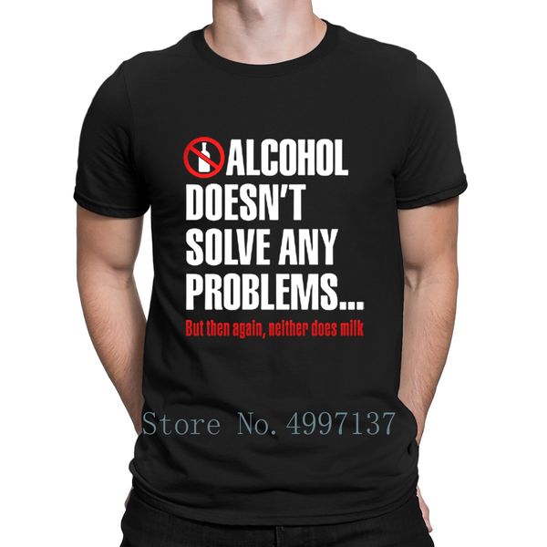 

alcohol funny quotes t shirt building summer style formal slim designs crew neck fit cotton t-shirt