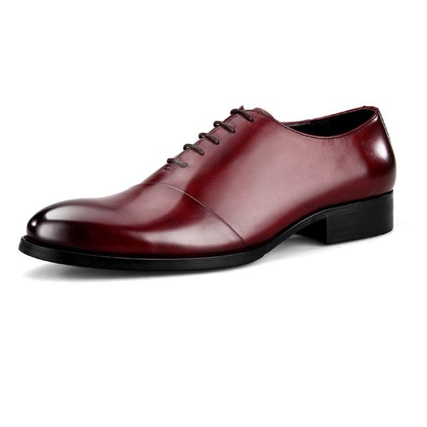 

vintage retro dress shoes men real genuine leather handmade office formal party wedding oxford shoe men d29, Black