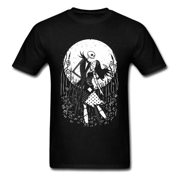 

halloween love t-shirt men women lovers couple t shirt nightmare before christmas summer short sleeve tshirt 100% cotton tees